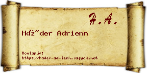 Háder Adrienn névjegykártya